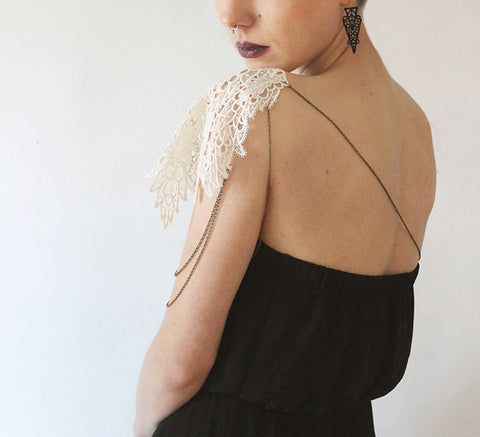 asiya ivory lace shoulder jewelry