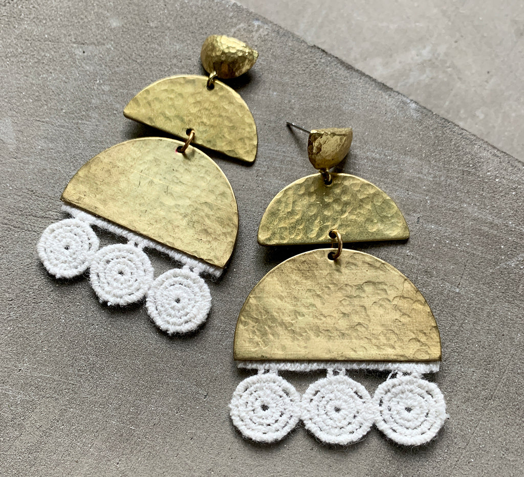 selkie modern brass statement earrings